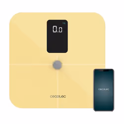 Cecotec Surface Precision 10400 Smart Healthy Vision, Bilancia pesapersone elettronica, 180 kg, 100 g, Giallo, 5 kg, kg/lb