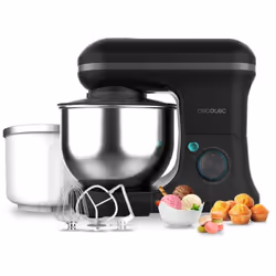 Impastatrice dal design elegante con 5 funzioni e accessori per sbattere e impastare. Funzione per fare il gelato inclusa. Pl ...