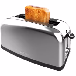 Tostapane in acciaio con fessura singola lunga e potenza di 850 W. Tostapane a fessura lunga con capacità per due toast. Tost ...