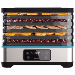 Essiccatore digitale con finitura in acciaio inossidabile e 300 W di potenza. 5 vassoi rimovibili e regolabili in altezza per ...