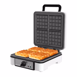 Cecotec 08017, 4 waffle, Quadrato, Acciaio inox, Bianco, Acciaio inox, 1200 W, 220 - 240 V