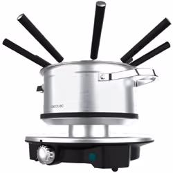 Fondue elettrica per formaggio, cioccolato e olio, con 1500 W e 8 forchette. FondutaTappo anti-schizzi8 forchetteManuale di i ...