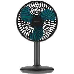 Cecotec - Ventilatore da Tavolo Portatile Dark a Batteria - 4000mAh Lunga Autonomia, 6 Pollici, Pannello Touch, 4 Velocità, Inclinazione Regolabile,