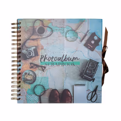 Grupo Erik Scrapbook Album fotografico - Vintage Travel - 40 pagine, Multicolore, 40 fogli, 10 x 15 cm, Rilegatura a spirale, ...