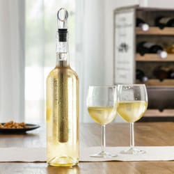 Set de 5-Piece Wine Accessories, Cooler and Aerator de Bottles 2 in 1, Elegant Style, Stainless Steel, Stopper, With Wand - Innovagoods