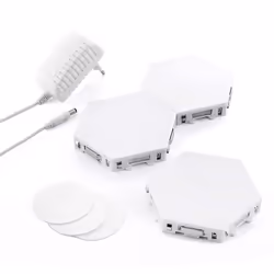 set di 3 pannelli modulari a led magnetici e tattili tilight innovagoods. moduli led modulari indipendenti uniti magneticamen ...