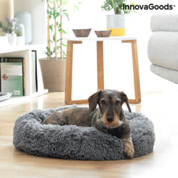 Innovagoods - Cuccia antistress 'Bepess' con base antiscivolo e impermeabile Ø60x18cm colore grigio