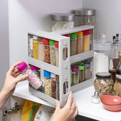 Innovagoods - Rispick Organizzatore di spezie scorrevole e girevole , capacità 20 barattoli, design ergonomico, multiuso e adattabile, ripiani