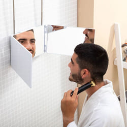 Innovagoods - Specchio illuminato per il trucco, specchio da bagno con visione a 360° e interruttore a sensore a led, specchio da bagno con design