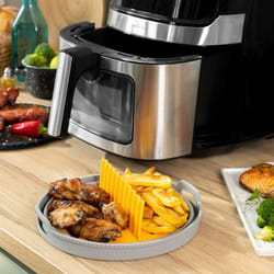 Innovagoods - Cestello Pieghevole in Silicone per Friggitrice ad Aria, Antiaderente, Separatore Indipendente, Multifunzione, Facile da Pulire,