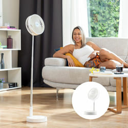 Innovagoods - Fan de Foot Portable, 7200mAh Rechargeable usb Foldable Fan with Remote Control, 4 Settings de Fan Speed for Bedroom, Office, Camping,