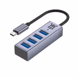 Maillon Technologique Premium MTHUB4, USB 3.2 Gen 2 (3.1 Gen 2) Type-C, USB 3.2 Gen 1 (3.1 Gen 1) Type-A, 5 Mbit/s, Alluminio ...
