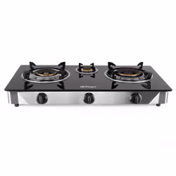 Orbegozo FO 3520 piano cottura Nero, Acciaio inox Superficie piana Gas 3 Fornello(i)