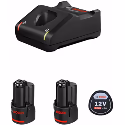 Power Set BOSCH (2 x 12V 2,0 Ah + GAL12V-40) Batterie BOSCH GBA 12V 2,0 Ah - Leggero per un lavoro ancora più confortevole, s ...