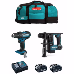 MAKITA Kit 18V MSB2P2 Tassellatore MAKITA DHR171 - Potente motore BL che fornisce maggiore efficienza e prestazioni, riducend ...