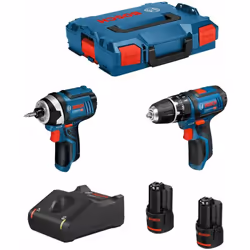 BOSCH Kit 12V B12GSBGDR2bat3a-40 Trapano a Percussione BOSCH GSB 12V-15 Professional - Il più corto della sua categoria, il d ...
