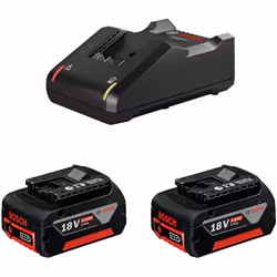 Power Set BOSCH (2 x 18V 5,0 Ah + GAL18V-40) Batterie BOSCH GBA 18V 5,0 Ah - Tecnologia COOLPACK con una durata fino al 100% ...