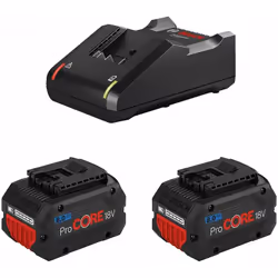 Power Set BOSCH (2 x 18V 8,0 Ah ProCORE + GAL18V-40) Batterie BOSCH GBA 18V 8,0 Ah ProCORE - 87% più potente rispetto a una b ...