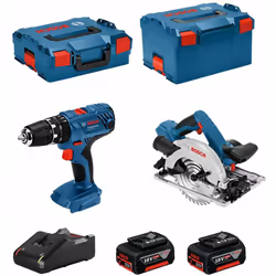 BOSCH Kit 18V BSK182M2C Trapano a Percussione BOSCH GSB 18V-21 Professional - Prestazioni professionali : la coppia elevata d ...