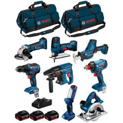 Bosch - Kit 18V BK801BAG (gdx 18V-180+GSR 18V-55+GBH 18V-21+GKS 18V-LI+GST 18V-LIS+GWS 18-125V-LI+GLI 18V-300+GSA 18V-LIC+3x4,0Ah)