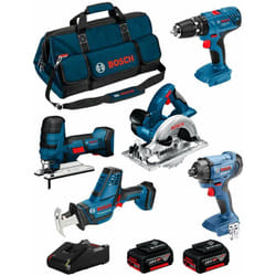 Bosch - Kit 18V BK502BAG (gsa 18 v-li c + gst 18 v-li s + gks 18 v-li + gsb 18V-21 + gdr 18V-160 + 2 x 5,0 Ah + GAL18V-40 + Borsa)