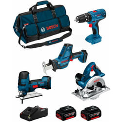 Bosch - Kit 18V BK404BAG (gsa 18 v-li c + gst 18 v-li s + gks 18 v-li + gsb 18V-21 + 2 x 5,0 Ah + GAL18V-40 + Borsa)