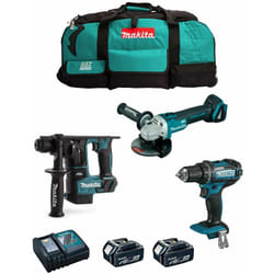 Makita - Kit MK301 (DDF482 + DHR171 + DGA504 + 2 x 5,0 Ah + DC18RC + LXT600)