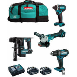 Makita - Kit MK401 (DDF482 + DHR171 + DGA504 + DTD152 + 2 x 5,0 Ah + DC18RC + LXT600)