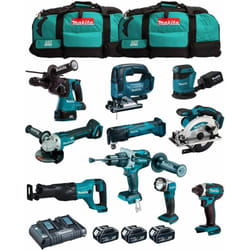 Makita - Kit MK1002 (DHP481+ DHR243+ DGA504+ DTD152+ DJV182+ DSS610+ DJR186+ DBO180+ DTM51+ DML802+ 3x5,0Ah + DC18RD + 2xLXT600)