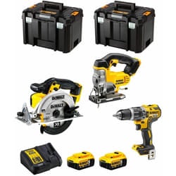 Dewalt - Kit DWK300 (DCD796 + DCS331 + DCS391 + 2 x 5,0 Ah + DCB115 + 2 x tstak vi)