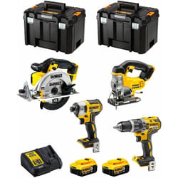 Dewalt - Kit DWK402 (DCD796 + DCF887 + DCS331 + DCS391 + 2 x 5,0 Ah + DCB115 + 2 x tstak vi)