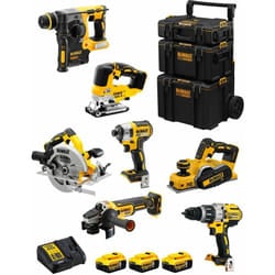 DeWALT Kit DWK701 (DCD996 + DCH273 + DCG405 + DCF887 + DCS334 + DCS570 + DCP580 + 3 x 5,0 Ah + DCB115 + Caddy 3en1)