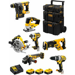 DeWALT Kit DWK703 (DCD996 + DCH273 + DCG405 + DCF887 + DCS334 + DCS570 + DCS367 + 3 x 5,0 Ah + DCB115 + Caddy 3en1)
