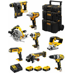 Kit DWK801 (DCD996 + DCH273 + DCG405 + DCF887 + DCF894 + DCS334 + DCS570 + DCL050 + 3 x 5,0 Ah + DCB115 + Caddy 3en1) - Dewalt