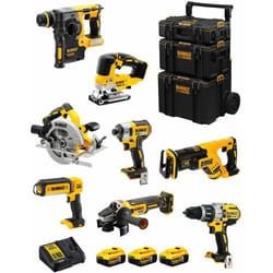 Kit DWK805 (DCD996 + DCH273 + DCG405 + DCF887 + DCS334 + DCS367 + DCS570 + DCL050 + 3 x 5,0 Ah + DCB115 + Caddy 3en1) - Dewalt
