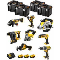 DeWALT Kit DWK804T (DCD796 + DCH273 + DCG405 + DCF887 + DCS331 + DCS369 + DCS391 + DCL050 + 3 x 5,0 Ah + DCB115 + 4 x TSTAK VI)