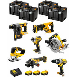 Kit DWK703T (DCD996 + DCH273 + DCG405 + DCF887 + DCS334 + DCS570 + DCS367 + 3 x 5,0 Ah + DCB115 + 4 x tstak vi) - Dewalt