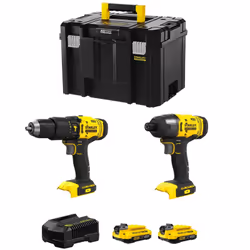 STANLEY FatMax Kit SVK214 Trapano a Percussione STANLEY FatMax SFMCD711 - Potente motore a 2 velocità che fornisce maggiore p ...