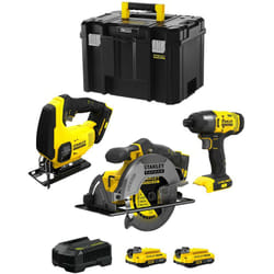Stanley - FatMax Kit SVK304 (SFMCS600 + SFMCS500 + SFMCF800 + 2 x 2,0 Ah + Caricabatteria + tstak vi)