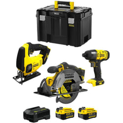 Stanley - FatMax Kit SVK305 (SFMCS600 + SFMCS500 + SFMCF800 + 2 x 4,0 Ah + Caricabatteria + tstak vi)