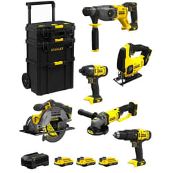FatMax Kit SVK600 (SFMCH900 + SFMCG400 + SFMCD711 + SFMCF800 + SFMCS500 + SFMCS600 + 3 x 2,0Ah + Caricabatteria + Caddy) - Stanley