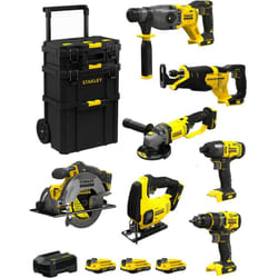 FatMax Kit SVK704 (SFMCH900 + SFMCG400 + SFMCD720 + SFMCF800 + SFMCS500 + SFMCS600 + SFMCS300 + 3 x 2,0 Ah + Caddy 3en1) - Stanley