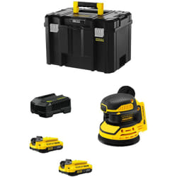 Stanley - Levigatrice Roto-orbitale FatMax SFMCW220D2T (2 x 2,0 Ah + Caricabatteria + tstak vi)