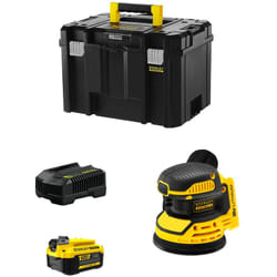 Stanley - Levigatrice Roto-orbitale FatMax SFMCW220M1T (1 x 4,0 Ah + Caricabatteria + tstak vi)