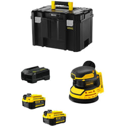 Stanley - Levigatrice Roto-orbitale FatMax SFMCW220M2T (2 x 4,0 Ah + Caricabatteria + tstak vi)