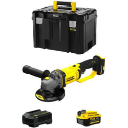 Stanley - Smerigliatrice Angolare FatMax SFMCG400M1T (1 x 4,0 Ah + Caricabatteria + tstak vi)