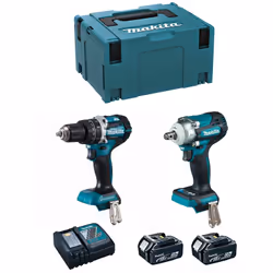 MAKITA Kit MK221RTJ Trapano a Percussione MAKITA DHP484 - Trapano a percussione a batteria con motore brushless BL, l'energia ...