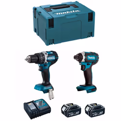 MAKITA Kit MK222RTJ Trapano a Percussione MAKITA DHP484 - Trapano a percussione a batteria con motore brushless BL, l'energia ...