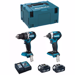 MAKITA Kit MK223RTJ Trapano a Percussione MAKITA DHP484 - Trapano a percussione a batteria con motore brushless BL, l'energia ...