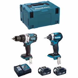 MAKITA Kit MK227RTJ Trapano a Percussione MAKITA DHP481 - Motore brushless BL : più efficiente, riduce l'attrito e il surrisc ...